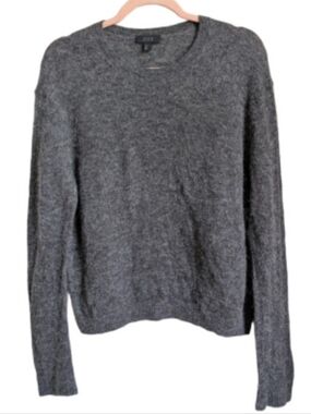 COS Grey Alpaca Wool Minimalist Contemporary Knit Crewneck Sweater Extra Large